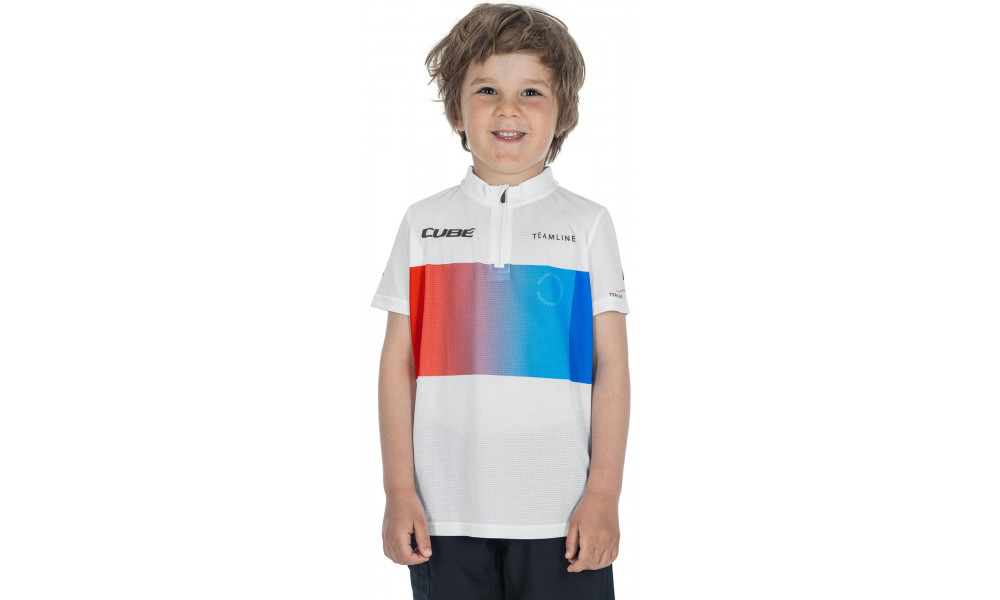 Dviratininko marškinėliai Cube Rookie Teamline S/S white'n'blue'n'red - 3