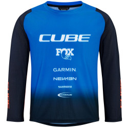 Dviratininko marškinėliai Cube Vertex Rookie X Actionteam L/S black'n'blue