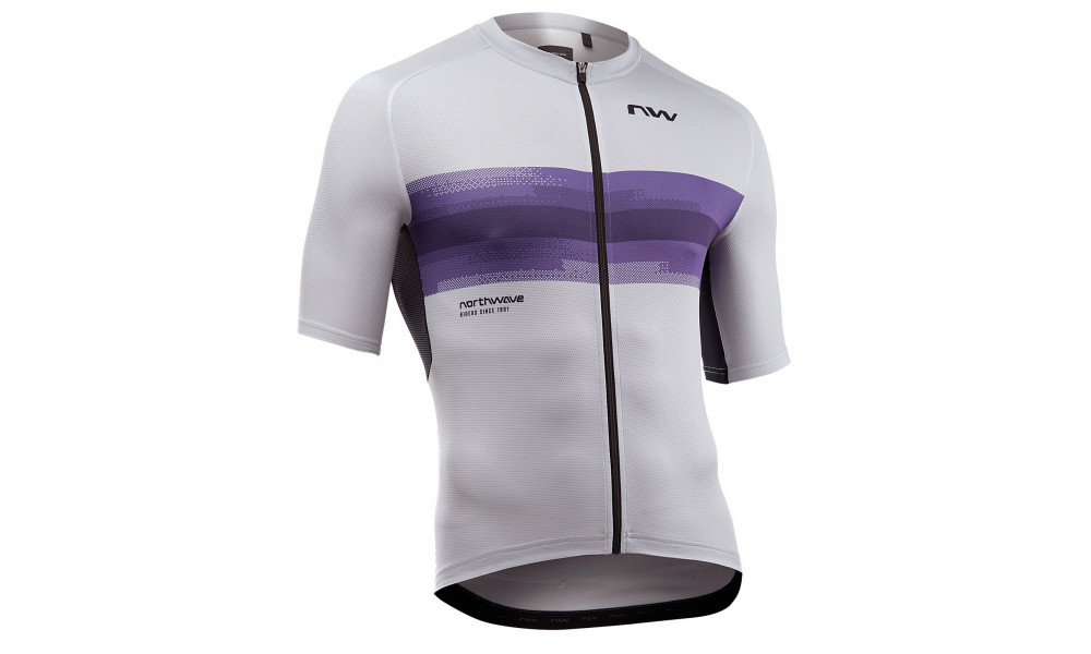 Dviratininko marškinėliai Northwave Force EVO S/S light grey-dark purple - 1