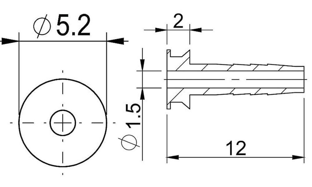 Diskinių stabdžių žarnelės tvirtinimo elementas Prox for Tektro 2.5mm (50pcs.) - 3