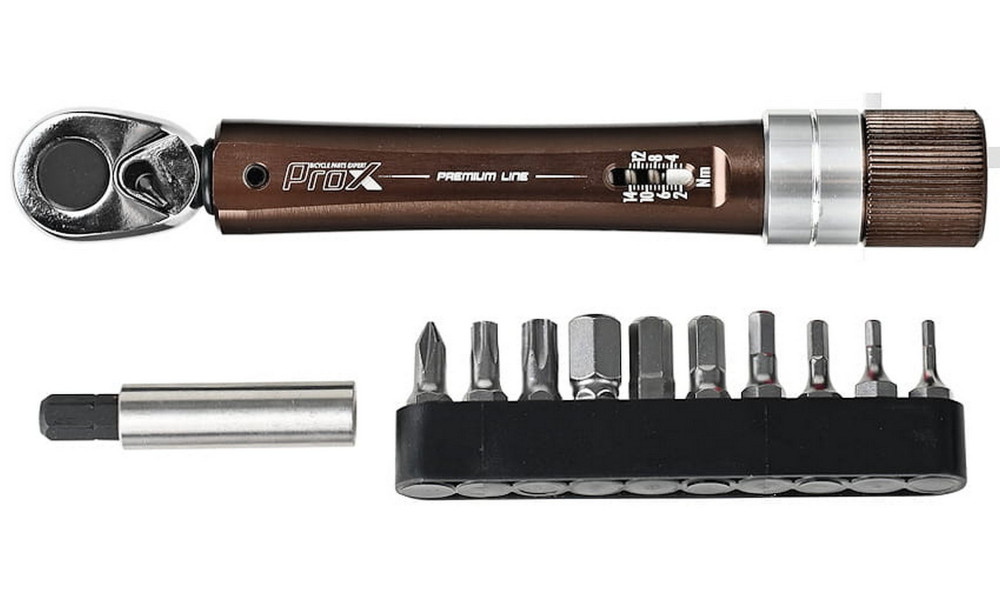 Raktų komplektas ProX Premium Line with dynamometer 2-14Nm 12-parts bronze - 1