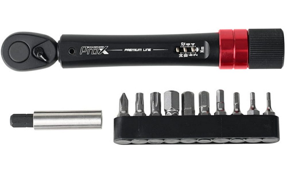 Raktų komplektas ProX Premium Line with dynamometer 2-14Nm 12-parts black - 1