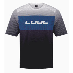 Dviratininko marškinėliai Cube Round CMPT MTB S/S black'n'blue'n'grey