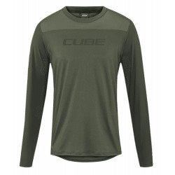 Dviratininko marškinėliai Cube Round Pro TM MTB L/S olive