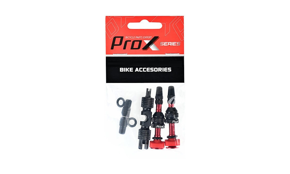 Ventilių komplektas ProX Tubeless + key 40mm red - 2