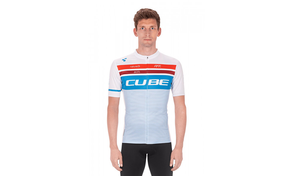 Dviratininko marškinėliai Cube Teamline Competition S/S white'n'blue'n'red - 3