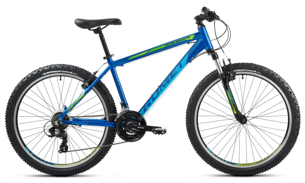 Dviratis Romet Rambler R6.1 2025 dark blue-lemon 