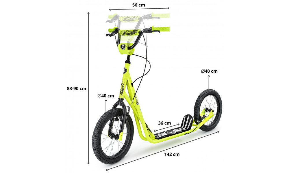 Paspirtukas HyperMotion Runkie 16" yellow - 13