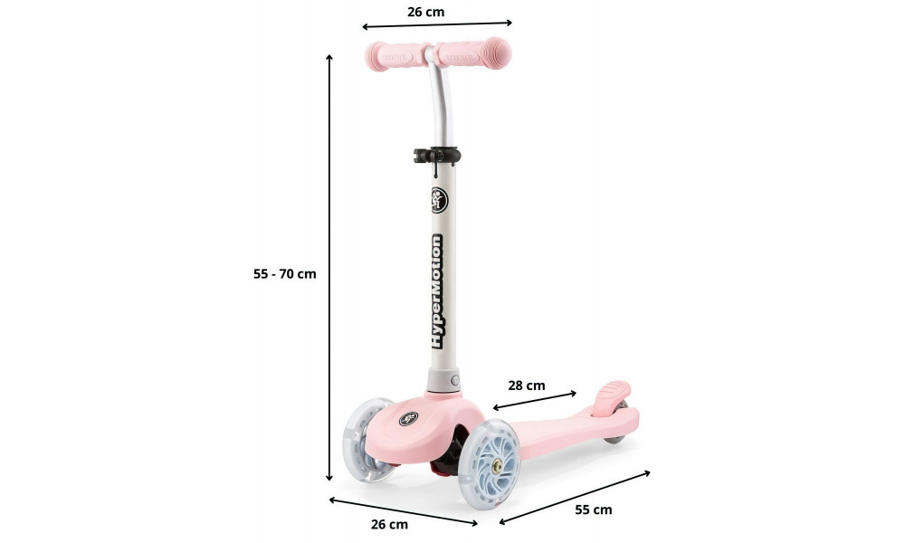 Paspirtukas HyperMotion Tringo LED pink - 13