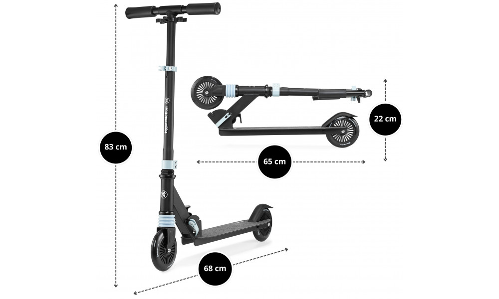 Paspirtukas HyperMotion Wally black-blue - 3