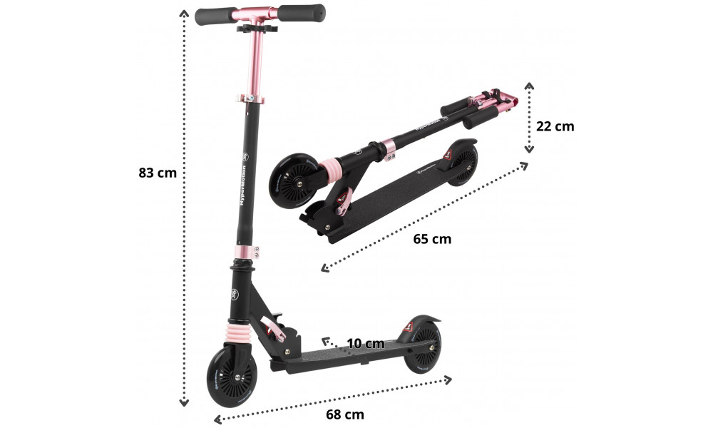 Paspirtukas HyperMotion Wally black-pink - 2