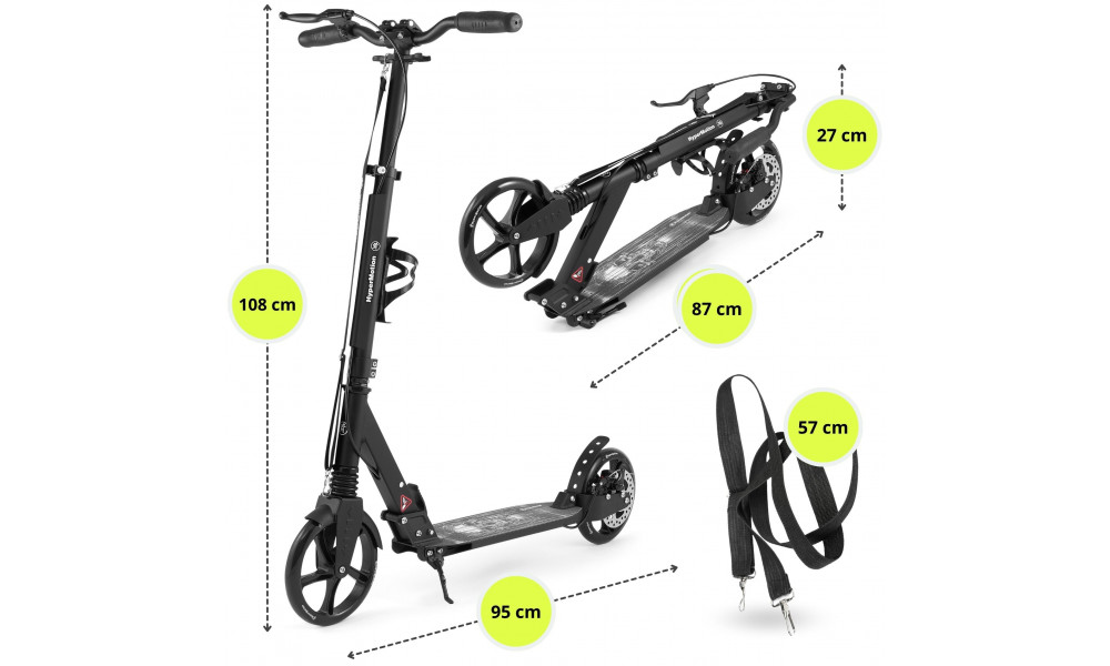 Paspirtukas HyperMotion Skyline black - 11