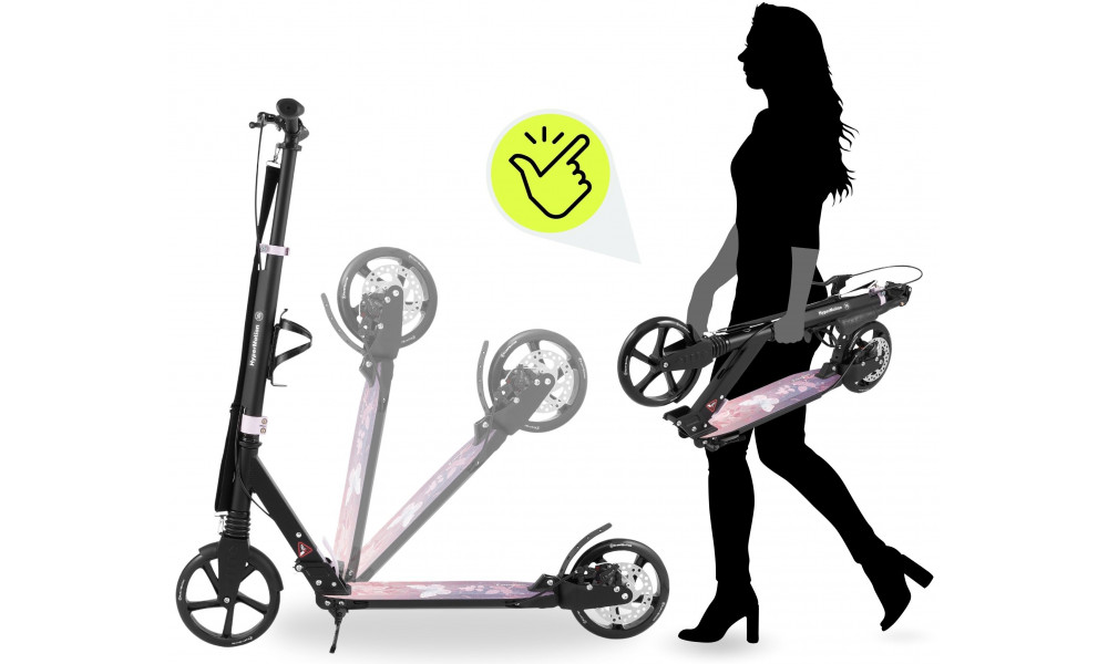 Paspirtukas HyperMotion Skyline black-pink - 5
