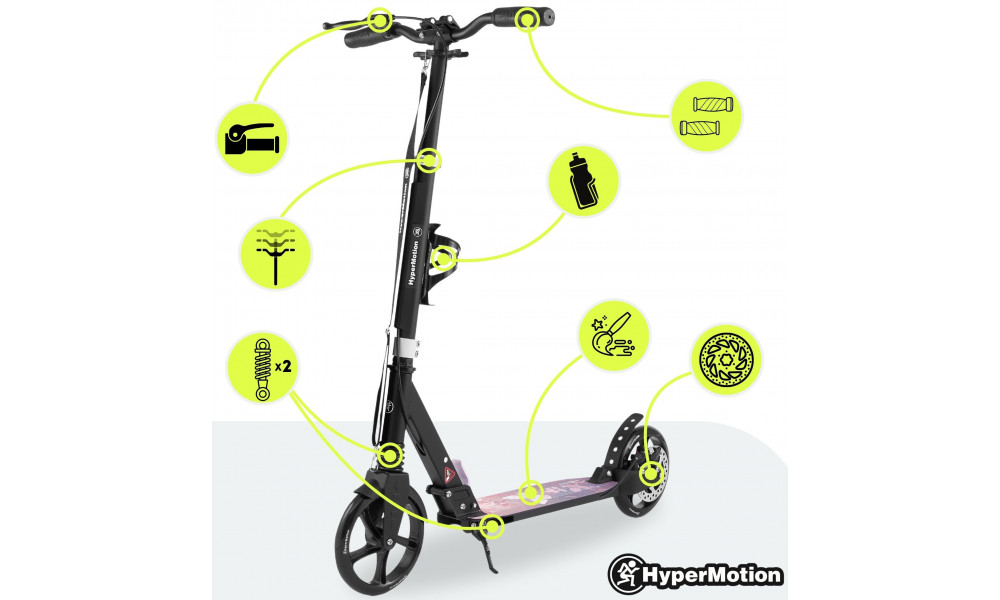 Paspirtukas HyperMotion Skyline black-pink - 7