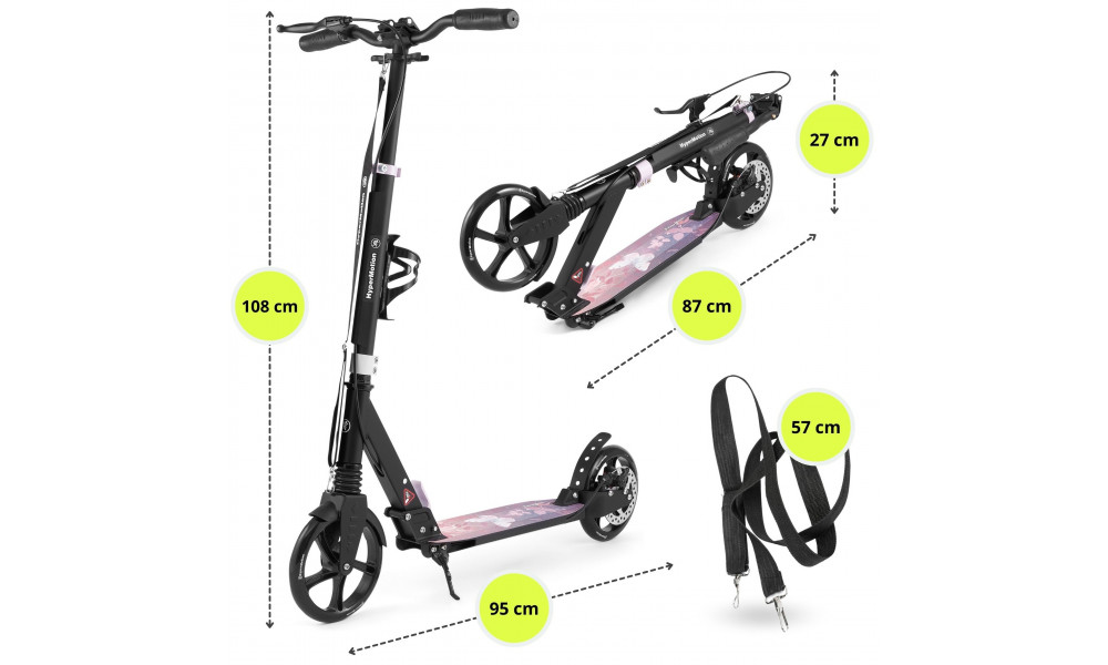 Paspirtukas HyperMotion Skyline black-pink - 14