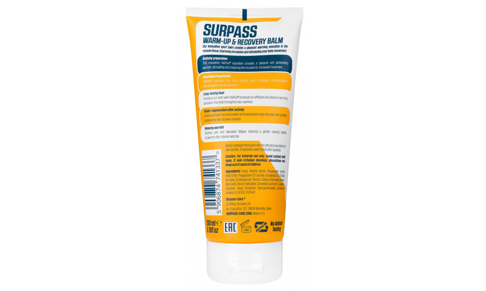 Šildantis balzamas Surpass Warm-up & Recovery 200ml - 4