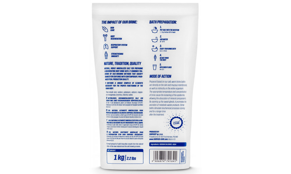 Vonios druskos Surpass Recovery Natural 1kg - 4