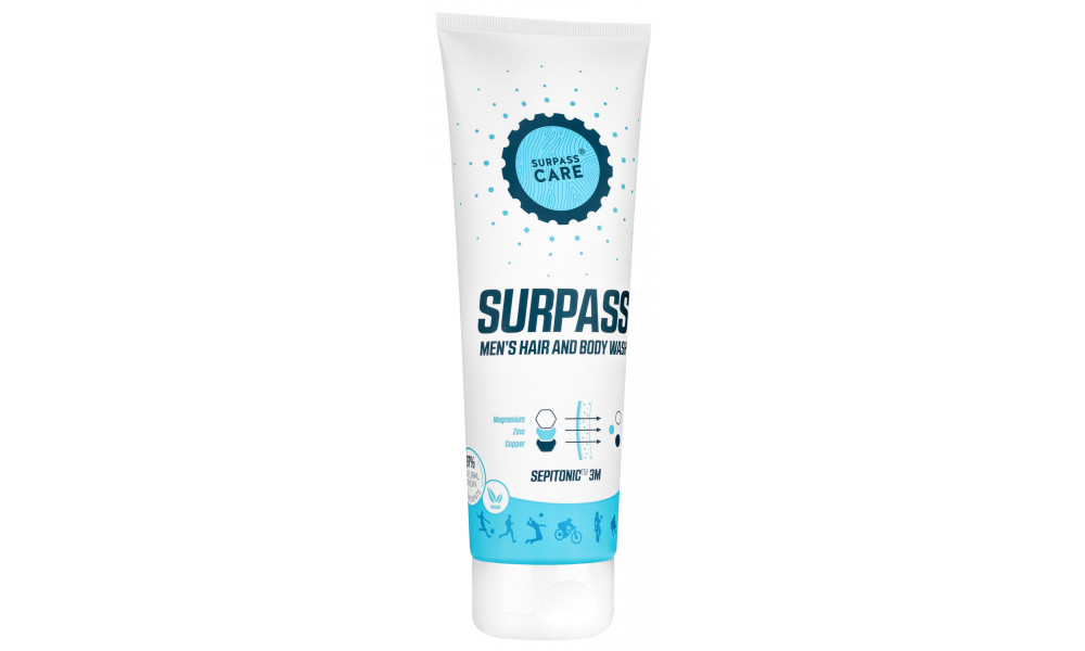 Prausimosi gelis plaukams ir kūnui Surpass Sepitonic Men 250ml - 3