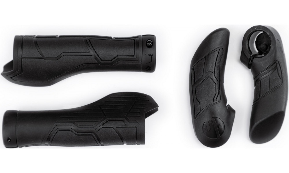 Vairo rankenėlės Natural Fit All Terrain Lock-on with bar ends black - 2