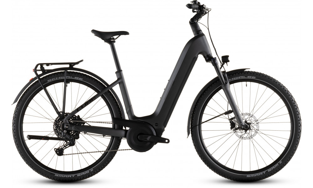 Elektrinis dviratis Cube Nuride Hybrid Performance 600 Easy Entry slabgrey'n'black 2026 