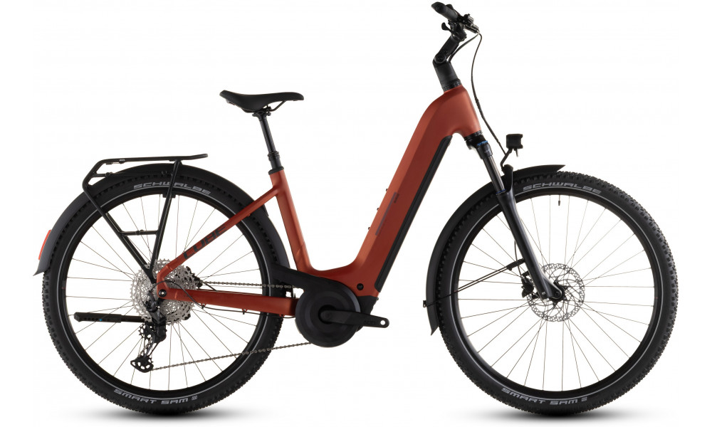 Elektrinis dviratis Cube Nuride Hybrid Pro 600 Easy Entry chilli'n'black 2026 