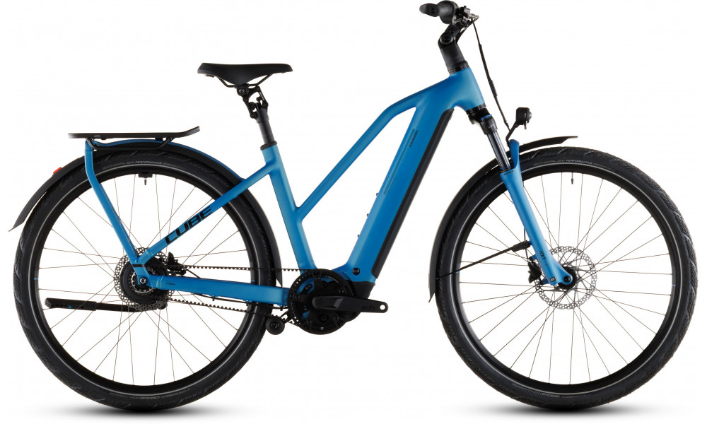Elektrinis dviratis Cube Kathmandu Hybrid Comfort Pro 800 Trapeze azure'n'black 2026 