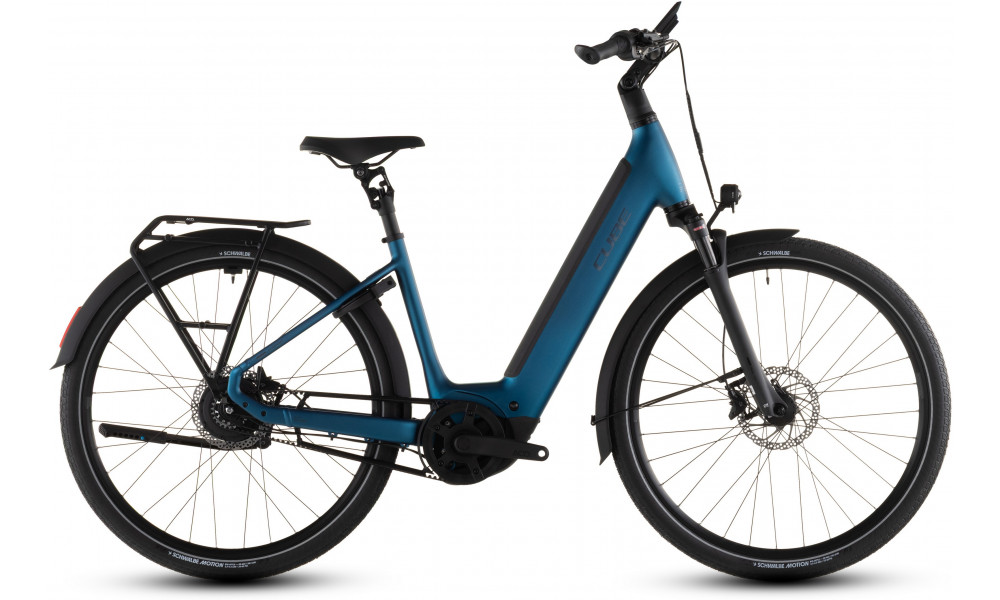 Elektrinis dviratis Cube Supreme Hybrid Deluxe Pro 600 Easy Entry 26 electricblue'n'chrome 2026 