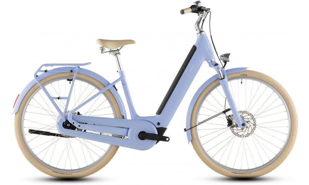Elektrinis dviratis Cube Aruba Hybrid 600 Easy Entry 28 blueblossom'n'creme 2026 