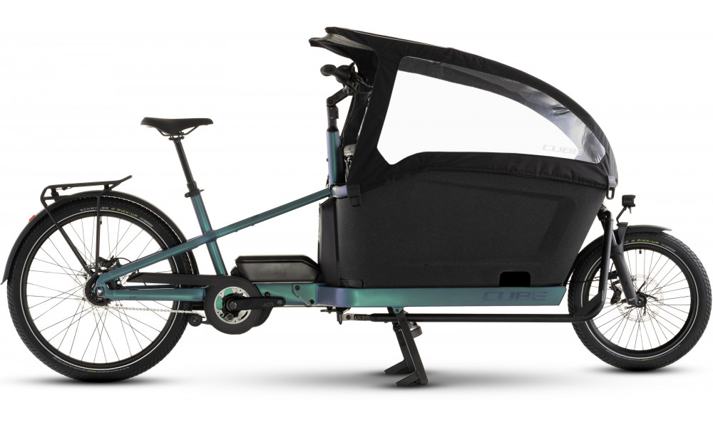 Elektrinis dviratis Cube Cargo Hybrid Comfort Pro Family 800 26x20 smaragdgrey'n'reflex 2026 
