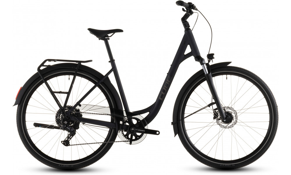 Dviratis Cube Touring ONE Easy Entry night'n'chrome 2026 