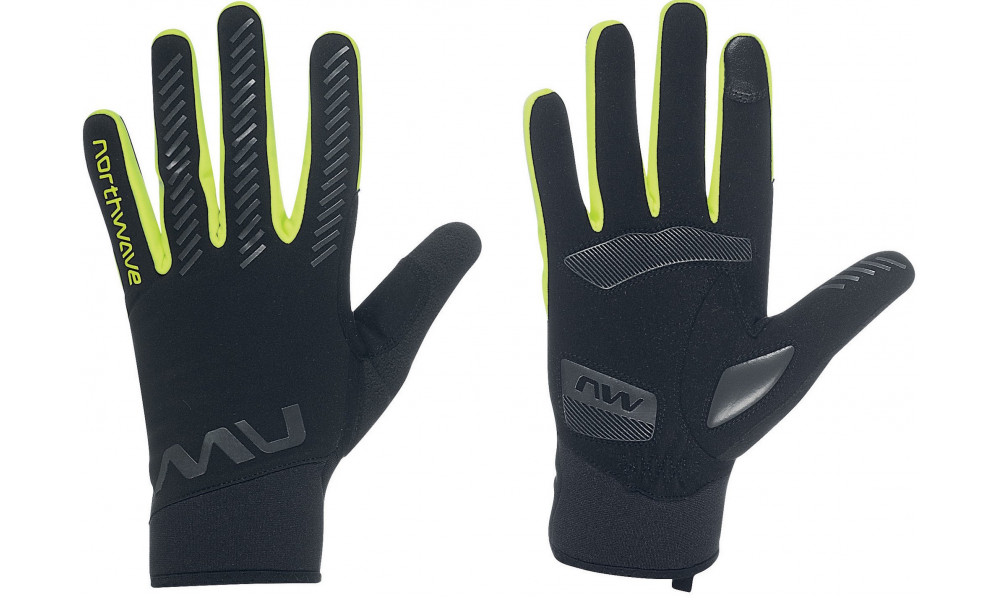 Pirštinės Northwave Fast Arctic black-yellow fluo 