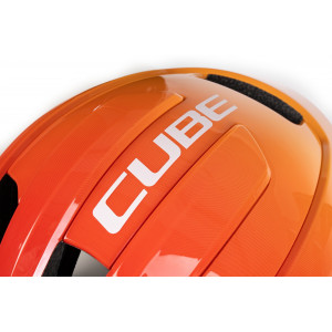 Šalmas Cube Heron Teamline white'n'orange