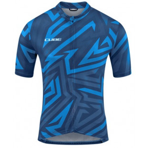 Dviratininko marškinėliai Cube ATX Full Zip CMPT S/S blue