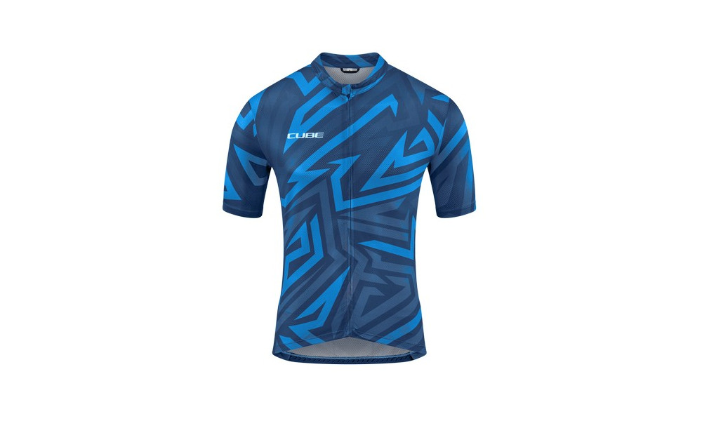 Dviratininko marškinėliai Cube ATX Full Zip CMPT S/S blue - 1