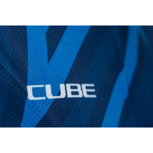 Dviratininko marškinėliai Cube ATX Full Zip CMPT S/S blue