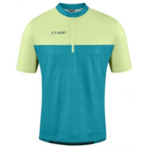 Dviratininko marškinėliai Cube ATX Half Zip CMPT S/S green'n'lime