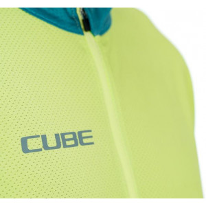 Dviratininko marškinėliai Cube ATX Half Zip CMPT S/S green'n'lime
