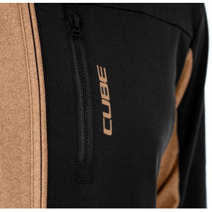 Dviratininko marškinėliai Cube ATX Full Zip CMPT L/S brown'n'black