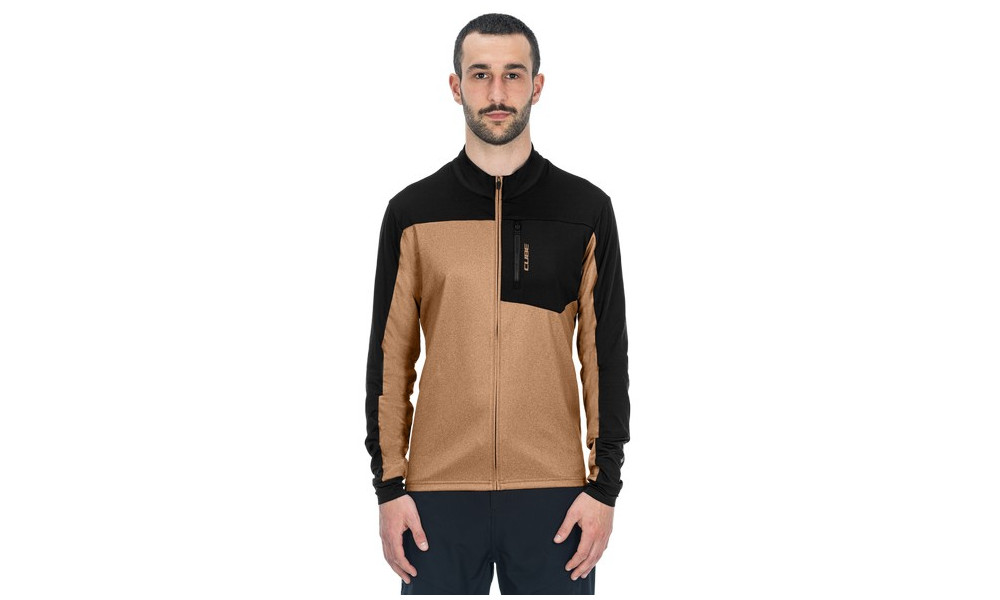 Dviratininko marškinėliai Cube ATX Full Zip CMPT L/S brown'n'black - 5