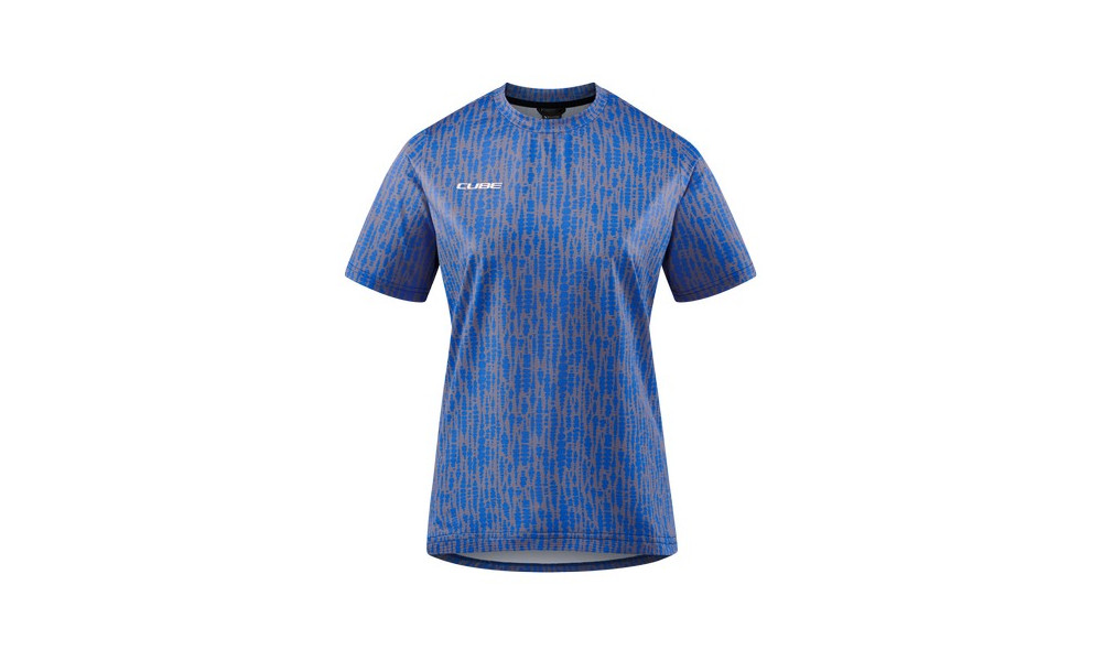 Dviratininko marškinėliai Cube ATX WS Round Neck S/S violet pattern - 1