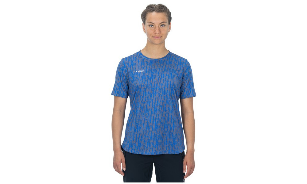 Dviratininko marškinėliai Cube ATX WS Round Neck S/S violet pattern - 5