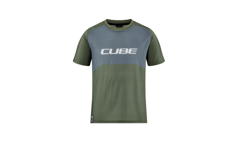 Dviratininko marškinėliai Cube Vertex Rookie S/S TM olive'n'grey - 1