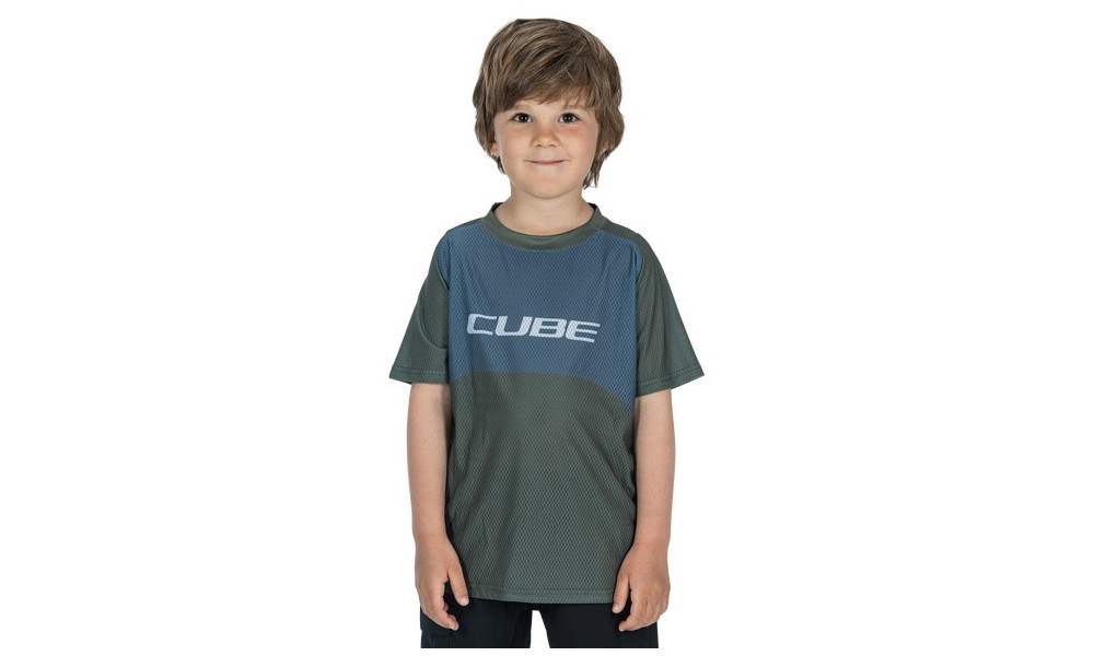 Dviratininko marškinėliai Cube Vertex Rookie S/S TM olive'n'grey - 3