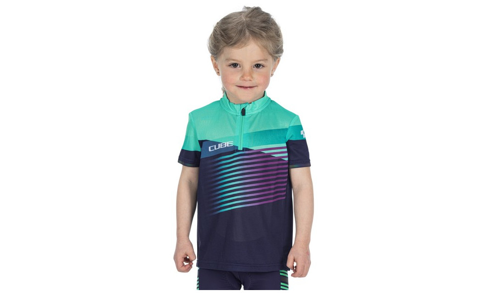 Dviratininko marškinėliai Cube Teamline Rookie S/S blue'n'mint - 3