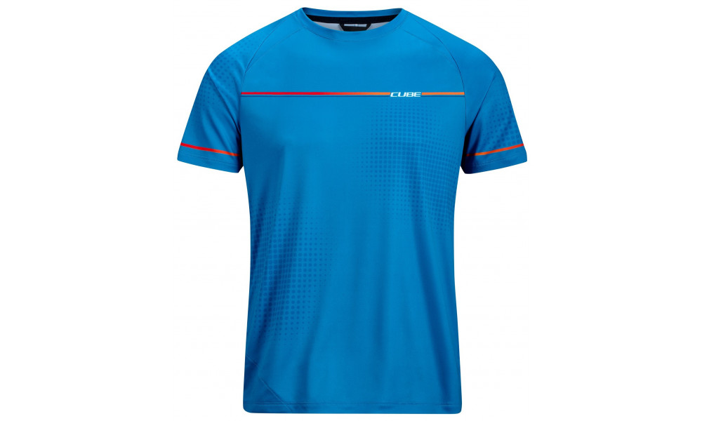 Dviratininko marškinėliai Cube Round Neck Tech Teamline S/S topas blue - 1