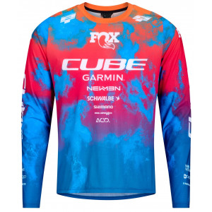 Dviratininko marškinėliai Cube MTB X Actionteam L/S blue'n'green