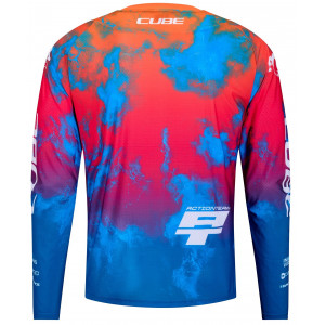 Dviratininko marškinėliai Cube MTB X Actionteam L/S blue'n'green