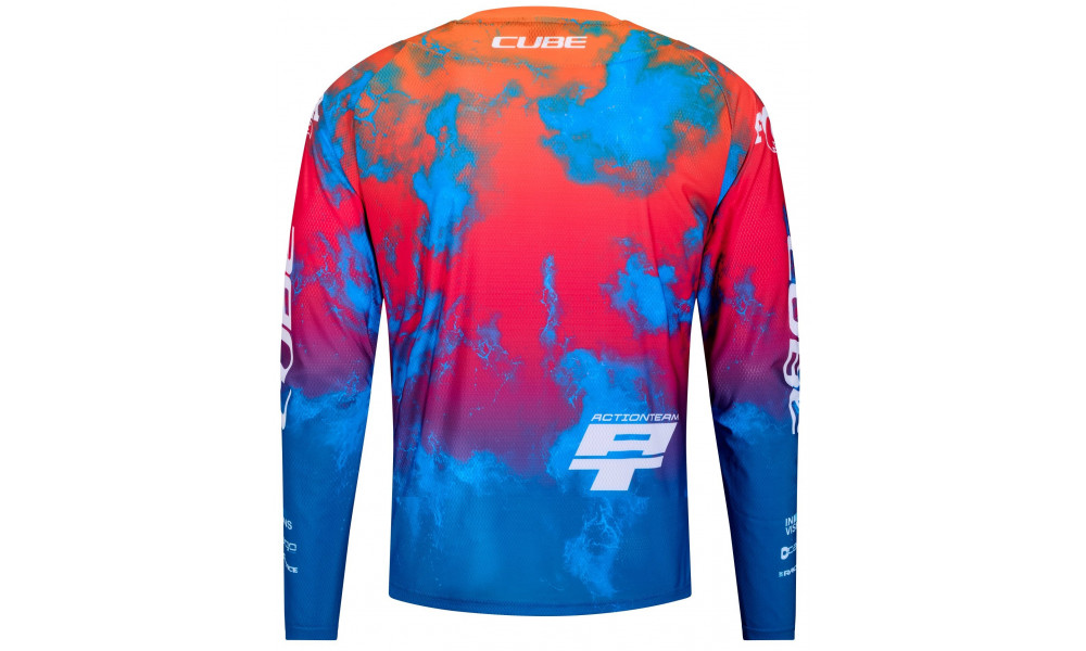 Dviratininko marškinėliai Cube MTB X Actionteam L/S blue'n'green - 2