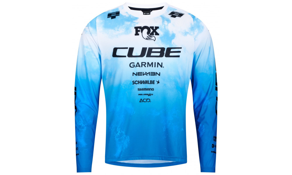 Dviratininko marškinėliai Cube MTB X Actionteam L/S black'n'white - 1