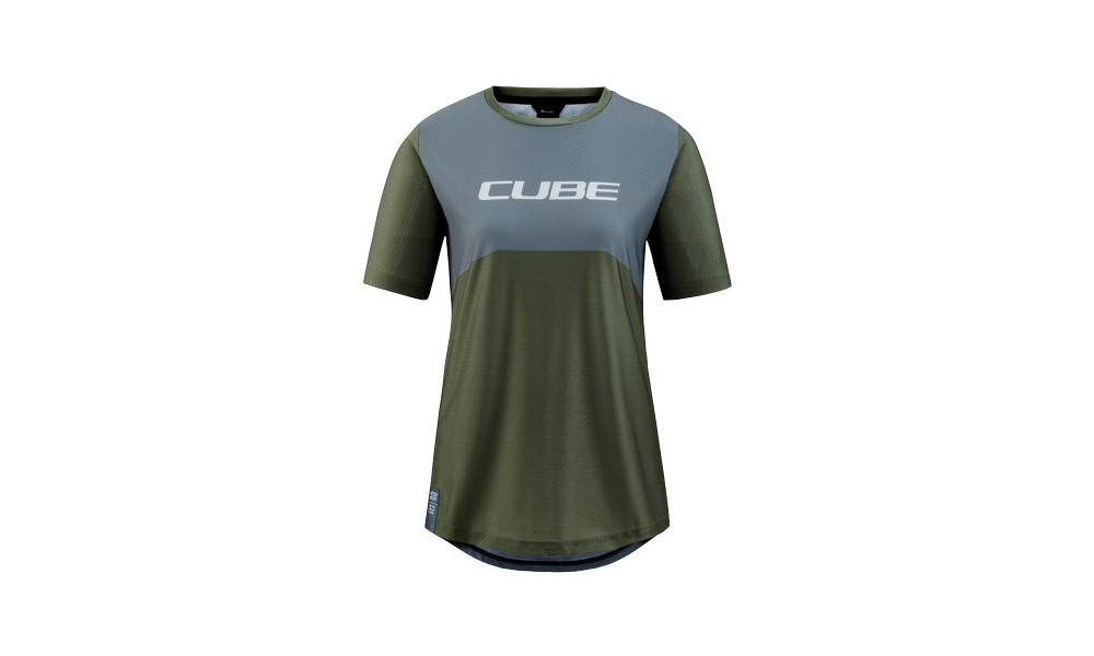 Dviratininko marškinėliai Cube Vertex WS Round Neck TM S/S olive - 1